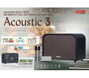 Loa xách tay ACOUSTIC3 ( treble từ neo ) cong xuất 220W pin12.000mah