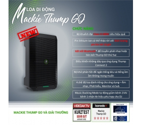 Loa mackie Thump Go ( công xuất 200w) có pin thời lượng 12 tiếng nhà sản xuất công bố